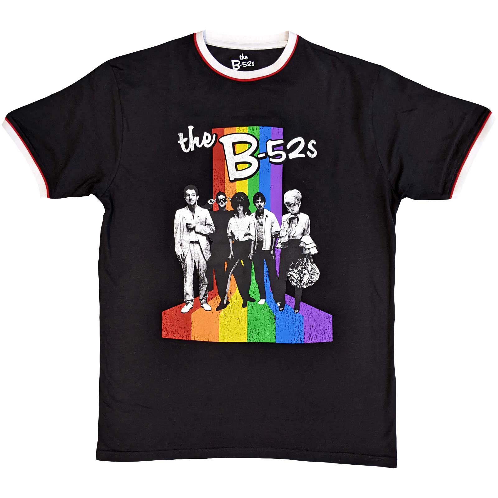 B52s - tshirt - Unisex - Short Sleeves - Rainbow Stripes Ri - XX-Large