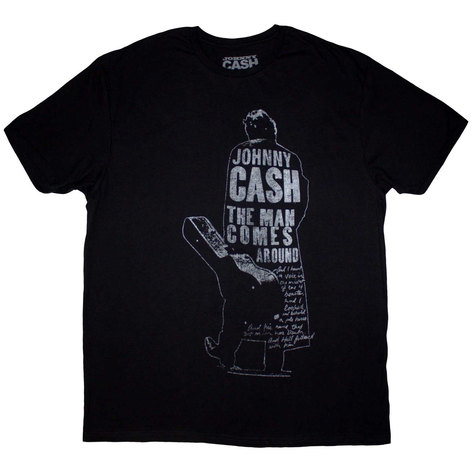 Johnny Cash - tshirt - Unisex - Short Sleeves - Man Comes Arou - Large