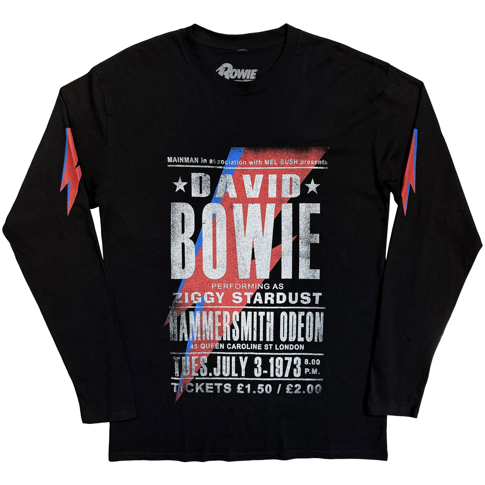 David Bowie - tshirt - Unisex - Long Sleeves - Hammersmith Ode - Large