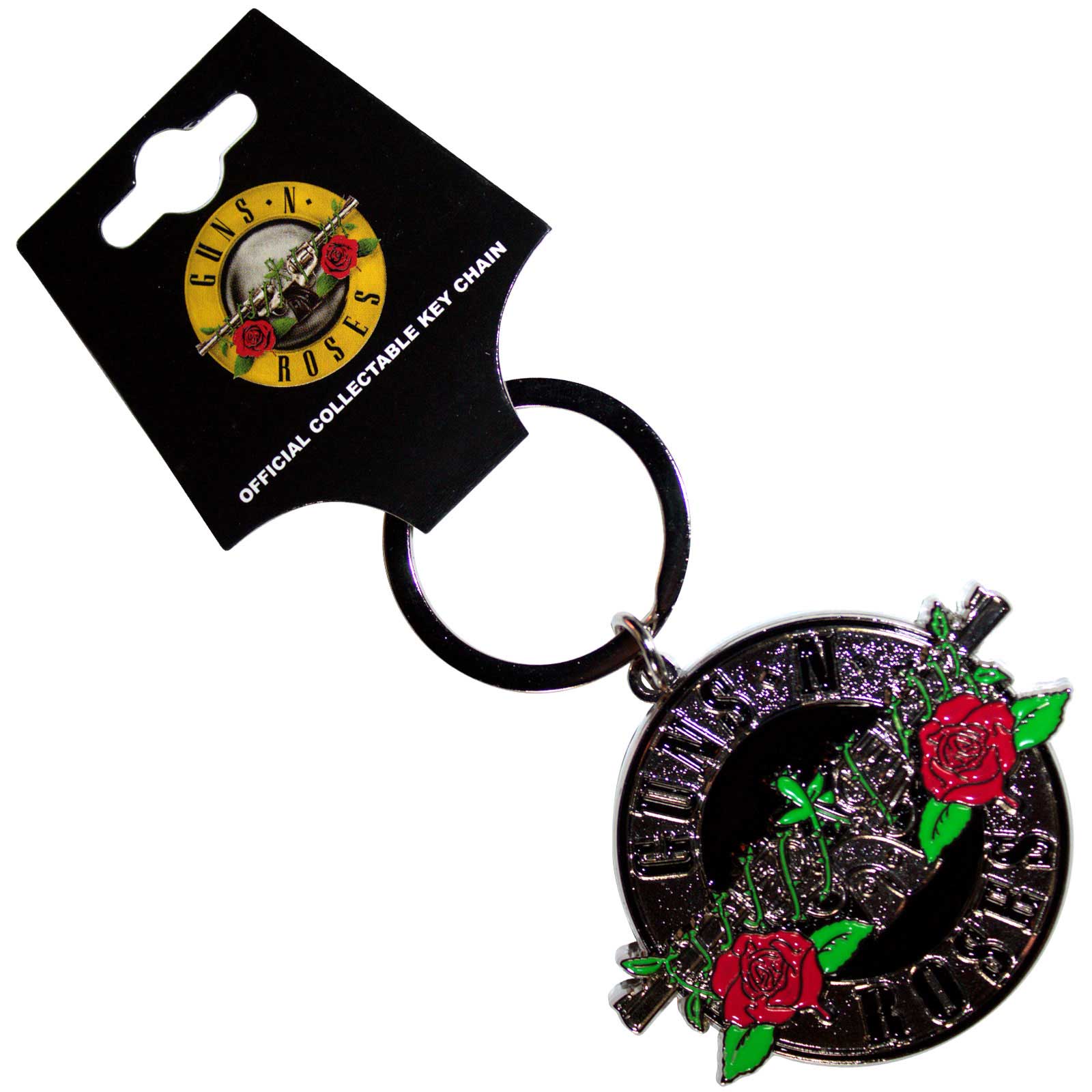 Guns N Roses - Guns N' Roses Keychain: Silver Circle Logo - - One Size image 1