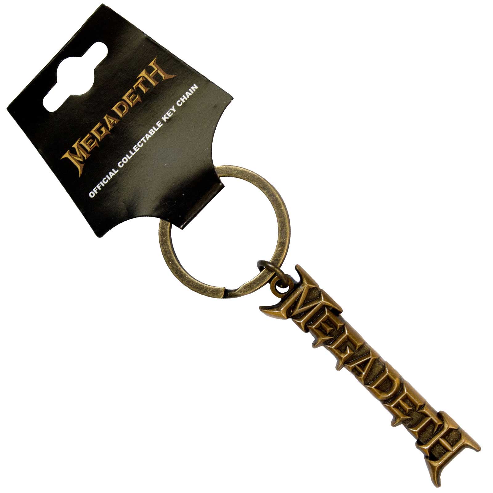 Megadeth - Keychain: - keyrings - Gold Logo v2 - One Size image 1