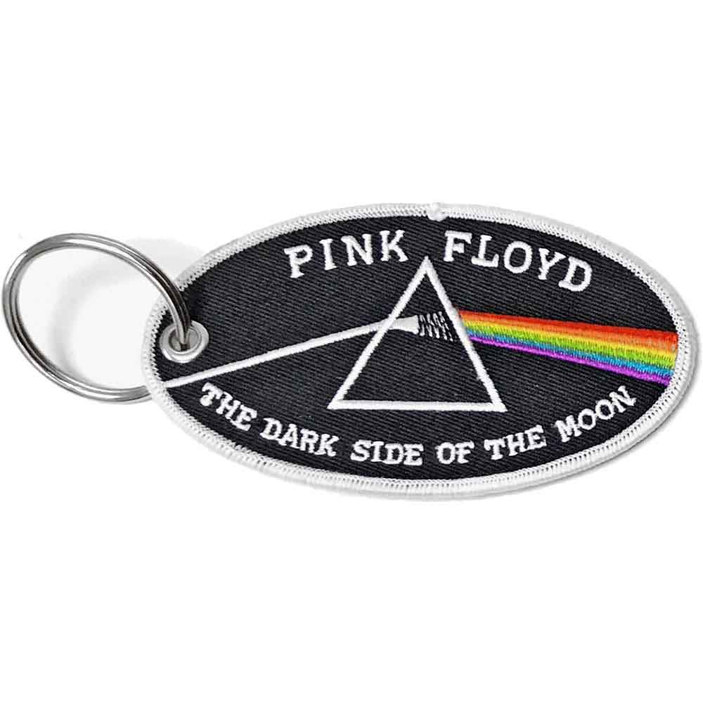Pink Floyd - Keychain: Dark Side of the Moon Oval White Border (Double image 1
