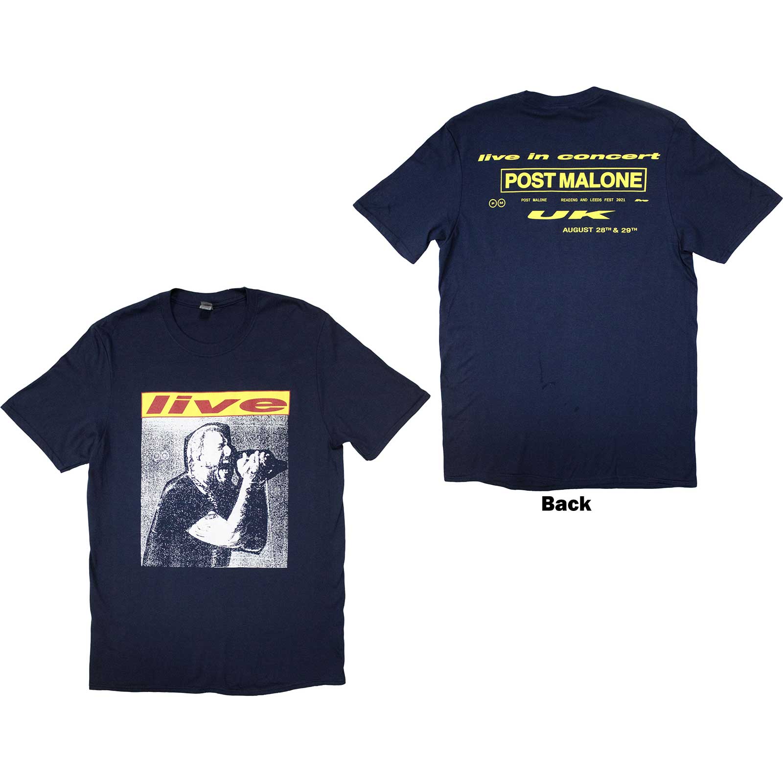 Post Malone - tshirt - Unisex - Short Sleeves - Live In Conce - Medium image 1